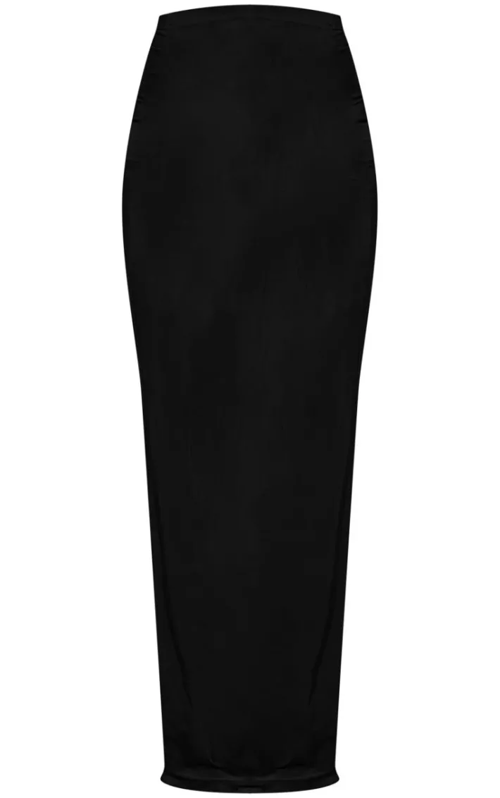 Maternity Black Slinky Maxi Skirt