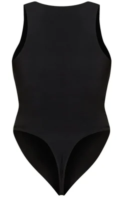 Maternity Black Slinky Racer Neck Sleeveless Bodysuit