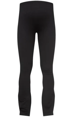 Maternity Black Snatched Ribbed Flared Pants