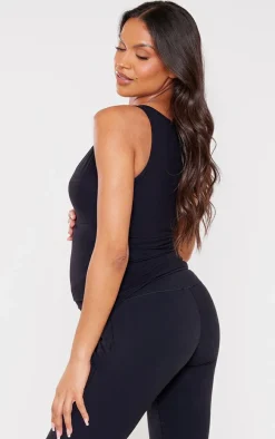 Maternity Black Snatched Sculpt Tank Top