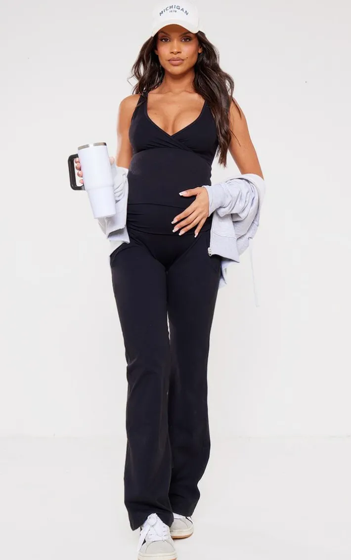 Maternity Black Snatched Sculpt Tank Top