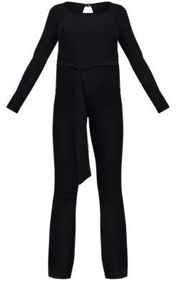 Maternity Black Soft Touch Tie Front Jumpsuit