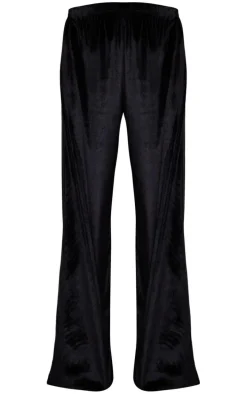 Maternity Black Velvet Wide Leg Pants