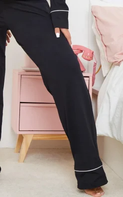 Maternity Black Wide Leg PJ Pants