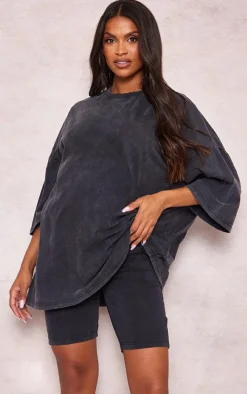 Maternity Charcoal Acid Wash Oversize T-shirt