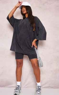 Maternity Charcoal Acid Wash Oversize T-shirt