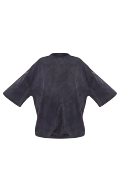 Maternity Charcoal Acid Wash Oversize T-shirt