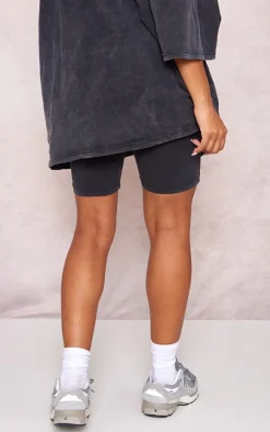 Maternity Charcoal Acid Wash Biker Shorts