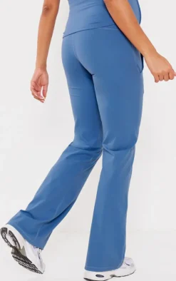 Maternity Charcoal Blue Snatched Sculpt Pocket Flared Leggings