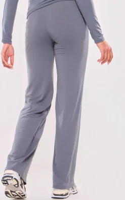 Maternity Charcoal Cotton Jersey High Waisted Flares