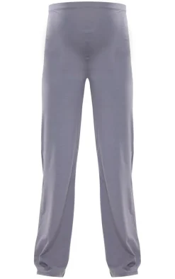 Maternity Charcoal Cotton Jersey High Waisted Flares