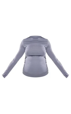 Maternity Charcoal Cotton Jersey Ruched Bump Longline Top