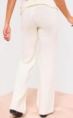 Maternity Cream Knit Wide Leg Pants