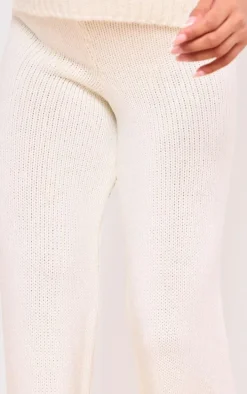 Maternity Cream Knit Wide Leg Pants