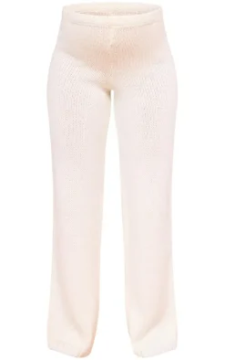 Maternity Cream Knit Wide Leg Pants