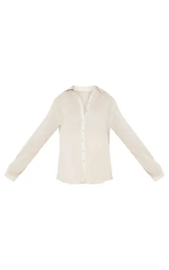 Maternity Cream Plisse Shirt