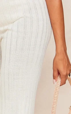 Maternity Cream Rib Knitted Flared Pants