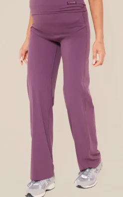 Maternity Eggplant Core Collection Tab Snatched Sculpt Flared Pants