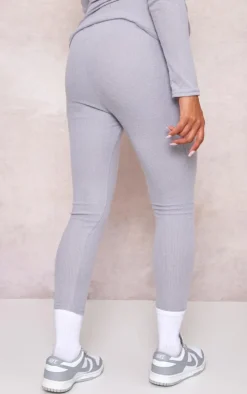 Maternity Grey Brushed Rib Leggings