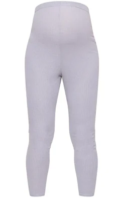 Maternity Grey Brushed Rib Leggings