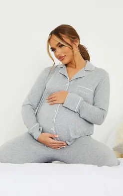 Maternity Grey Mama Long Sleeve PJ Top