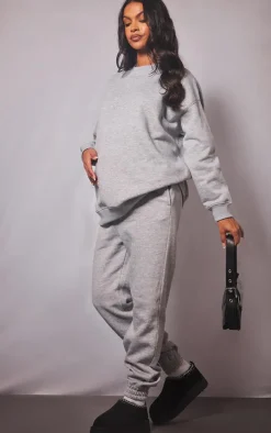 Maternity Grey Marl Basic High Waist Sweatpants