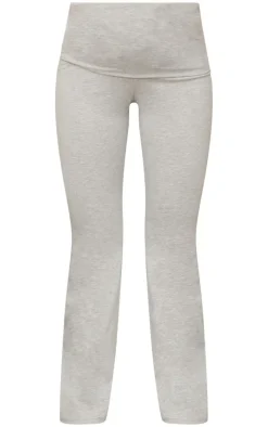 Maternity Grey Marl Fold Over Flared Leggings