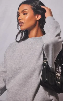 Maternity Grey Marl Oversized Basic Sweatshirt