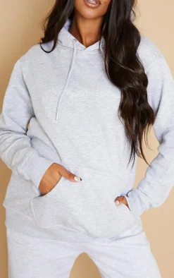 Maternity Grey Prettylittlething Embroided Hoodie