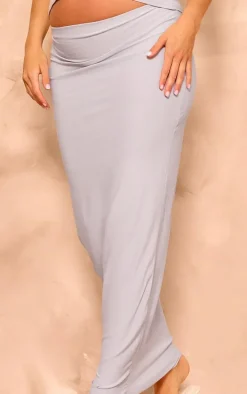 Maternity Grey Soft Touch Maxi Length Skirt