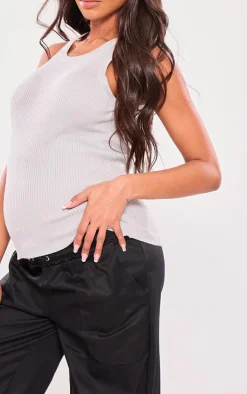 Maternity Light Grey Knitted Longline Vest