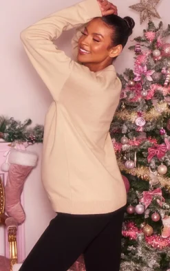 Maternity Oatmeal Christmas Pudding Oversized Christmas Sweater