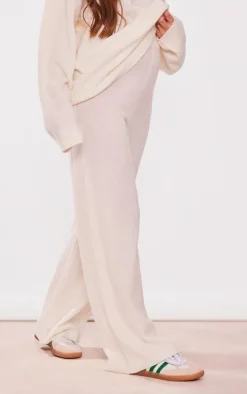 Maternity Oatmeal Knitted Wide Leg Pants