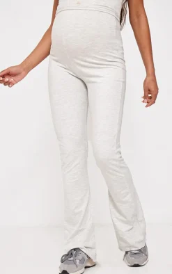 Maternity Oatmeal Marl Hem Flared Pants