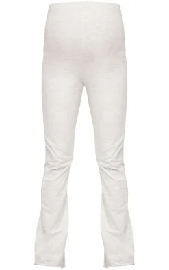 Maternity Oatmeal Marl Hem Flared Pants