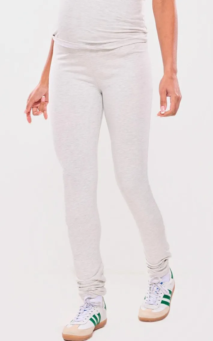 Maternity Oatmeal Marl Over The Bump Leggings