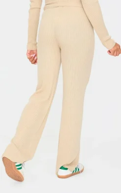 Maternity Oatmeal Rib Knit Straight Leg Pants