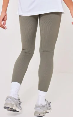 Maternity Olive Khaki Snatched Rib Leggings