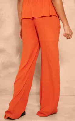 Maternity Orange Cheesecloth Wide Leg Pants
