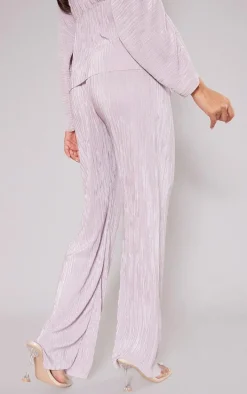 Maternity Rose Plisse Lettuce Hem Wide Leg Pants