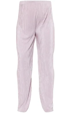 Maternity Rose Plisse Lettuce Hem Wide Leg Pants