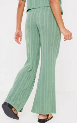 Maternity Sage Green Knit Wide Leg Pants