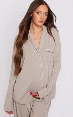 Maternity Sand Mama Long Sleeved PJ Top