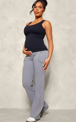 Maternity Slate Grey Pocket Flared Leggings