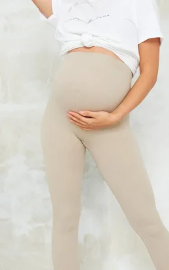Maternity Stone Snatched Rib Leggings