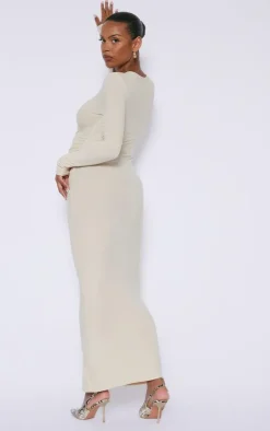 Maternity Stone Soft Touch Ruched Maxi Dress