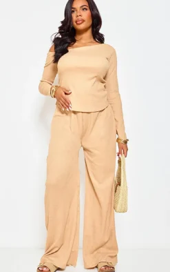 Maternity Stone Textured Asymmetric Off The Shoulder Top
