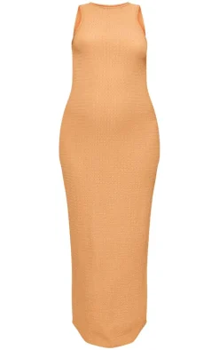 Maternity Stone Textured Sleeveless Maxi Dress