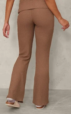Maternity Taupe Elasticated Textured Flared Pants