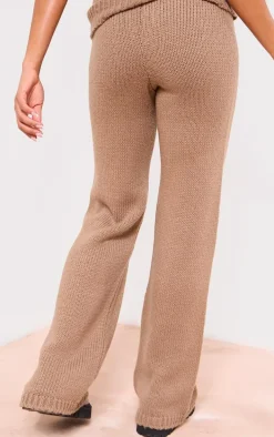 Maternity Taupe Knitted Wide Leg Pants
